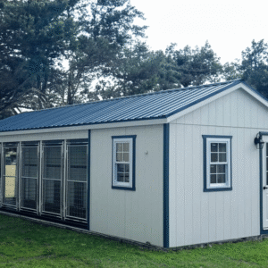 12×32 6 Box With Lobby- Gallery Blue Metal Roof-