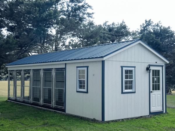 12×32 6 Box With Lobby- Gallery Blue Metal Roof-